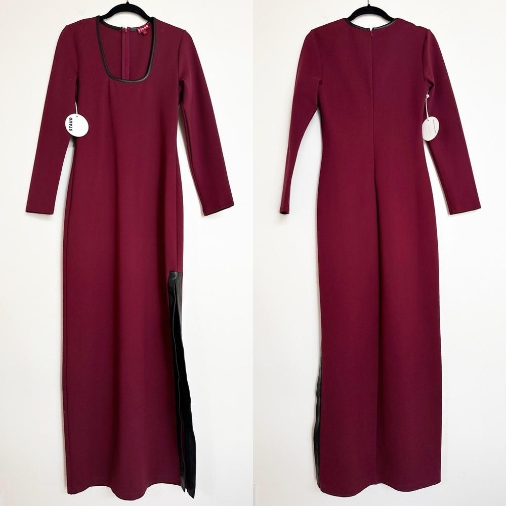 STAUD Joint Dress in Red Maroon Sample Size Small NWT NEW